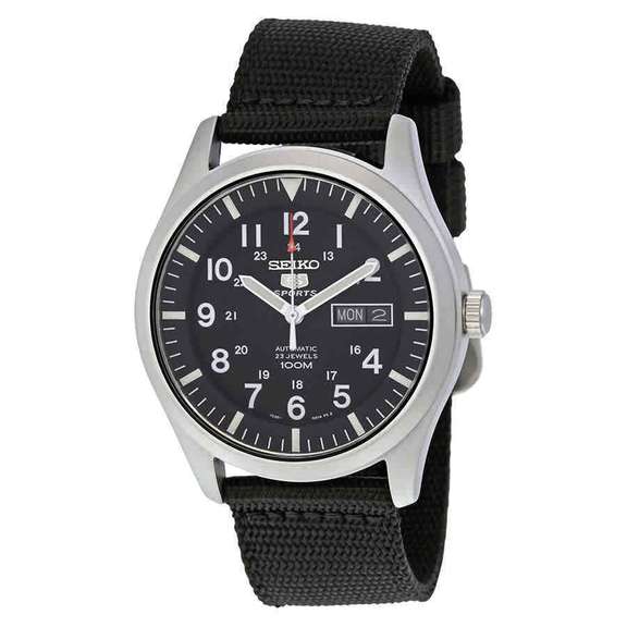 Seiko Automatic Black Canvas Men's Watch