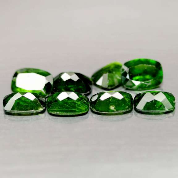 Rich forest green 10.20ct Chrome Diopside set