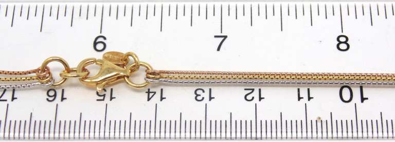 Italian 3 Strand Sterling Silver Necklace