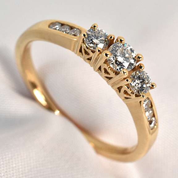 Sweet Past-Present-Future Diamond Ring