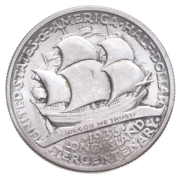1936 Long Island Tercentenary Commemorative Half Dollar