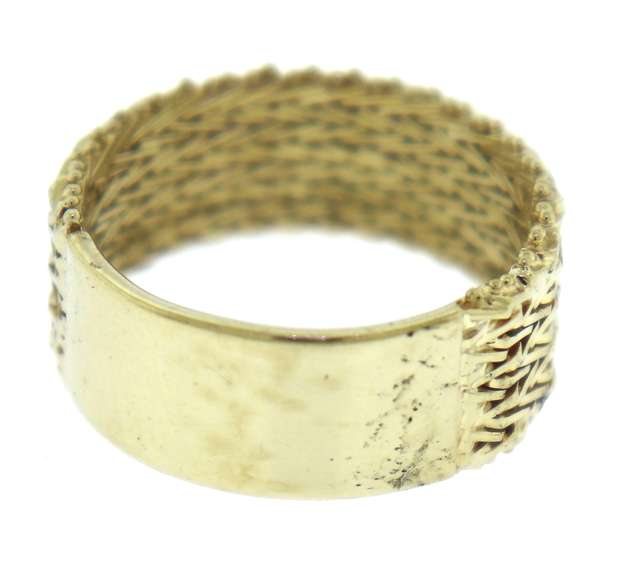 Favorite Diamond Cut Woven Yellow Gold Band