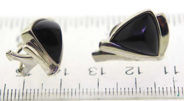 Sterling Siver Black Onyx Earrings