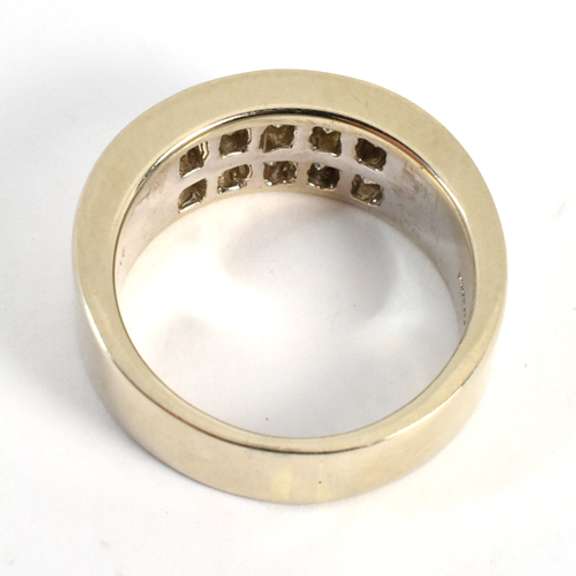 Flashy White Gold Moissonite Wide Band