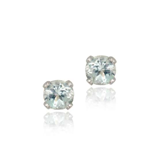 Sterling Silver 1/4ct Blue Topaz Stud Earrings, 3mm