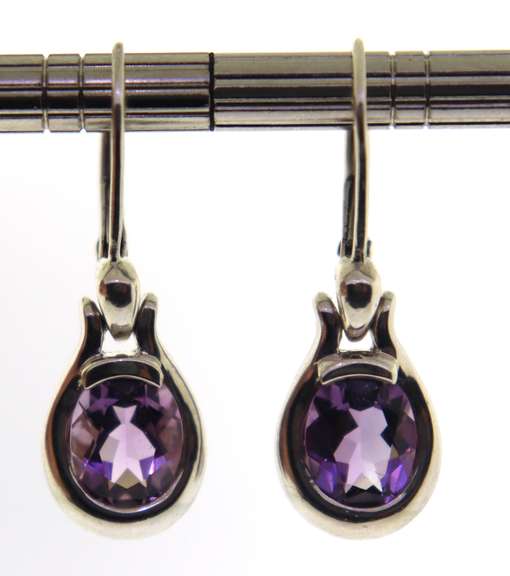 Sterling Silver Amethyst Drop Earrings