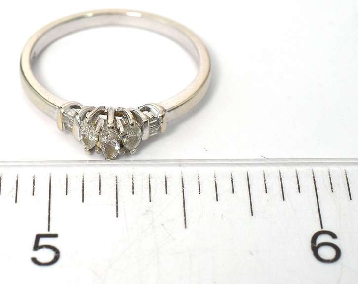 Endearing 3-Stone Marquise Diamond Ring in White Gold