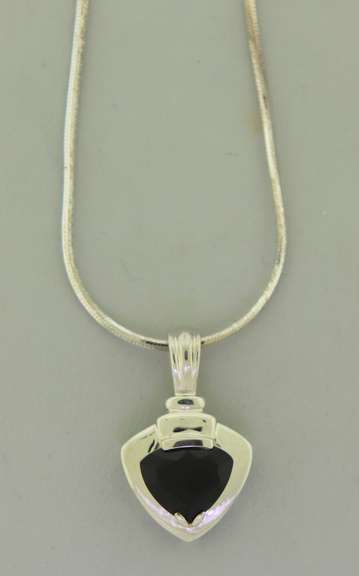 Sterling Silver Amethyst Heart Italian Necklace