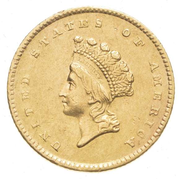 1854 $1.00 Indian Princess Head Gold Dollar
