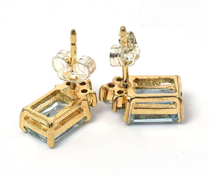 Sterling Silver Vermeil Blue Topaz Earrings