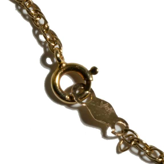 14 K Yellow Gold Owl And Chain