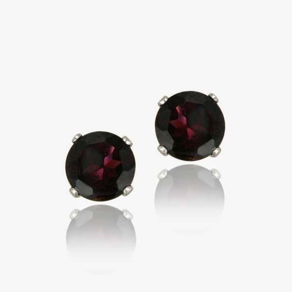 14K Gold 2.2ct Garnet Stud Earrings, 6mm