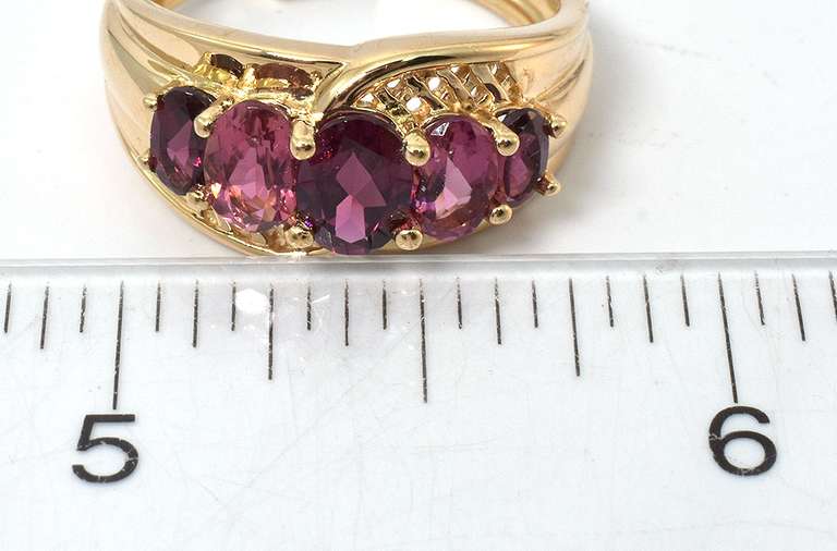 Stately Garnet Ring in 14KT Yellow Gold