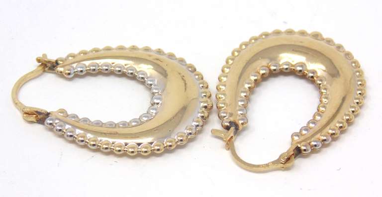 Simple Beaded Boarder Hoop Earrings