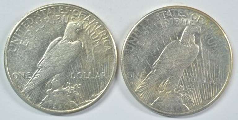 Flashy key dates 1925-S and 1928-S Peace Silver Dollars