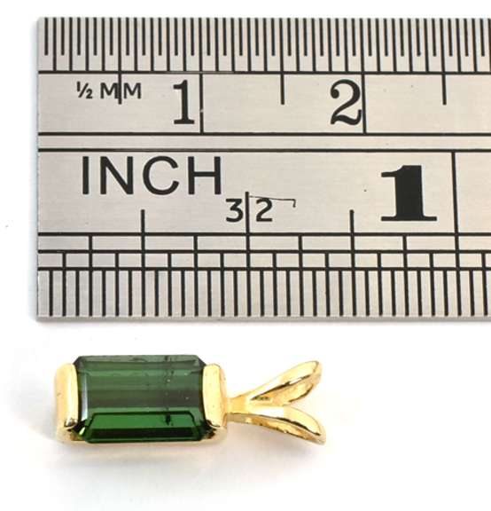 Nice Green Tourmaline Rabbit Ears Pendant