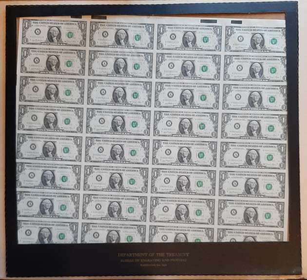 Uncut Sheet of 32 1981 $1FRN Notes