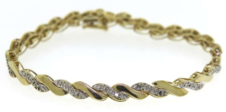 Powerful 2 tone Diamond Tennis Bracelet
