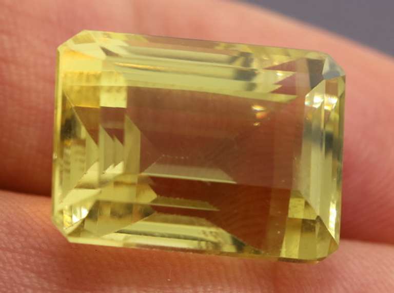 Double step cut 24.55ct lemon yellow Citrine