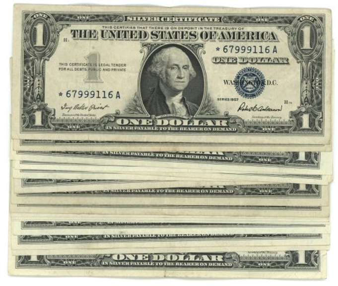 Great lot of 16 nice 1957 $1 Silver Certs (2 Stars)