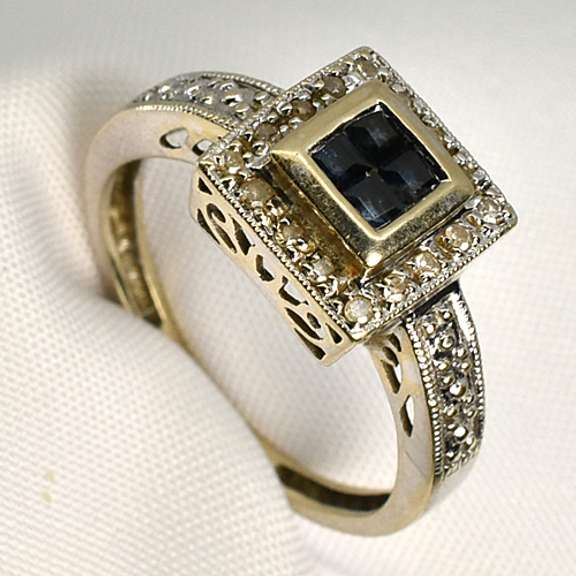Sweet Modern WG Sapphire and Diamond Ring