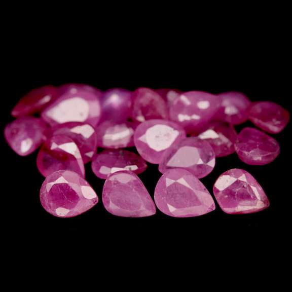 Heated only! 7.83ct reddish pink Ruby set