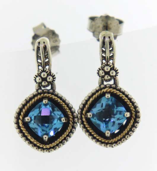 Blue Topaz Sterling Silver Thailand Earrings