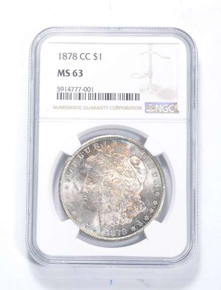 MS63 1878-CC Morgan Silver Dollar - Graded NGC