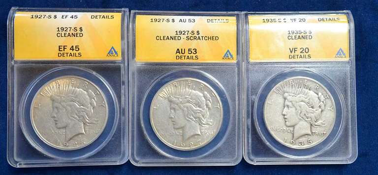Lot of 3 Peace Dollars