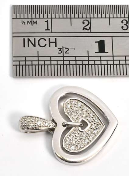 Cute Heart in Heart Pendant in 18K White Gold