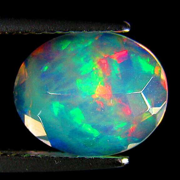 Fully faceted 1.33ct high fire floral block pattern Opal