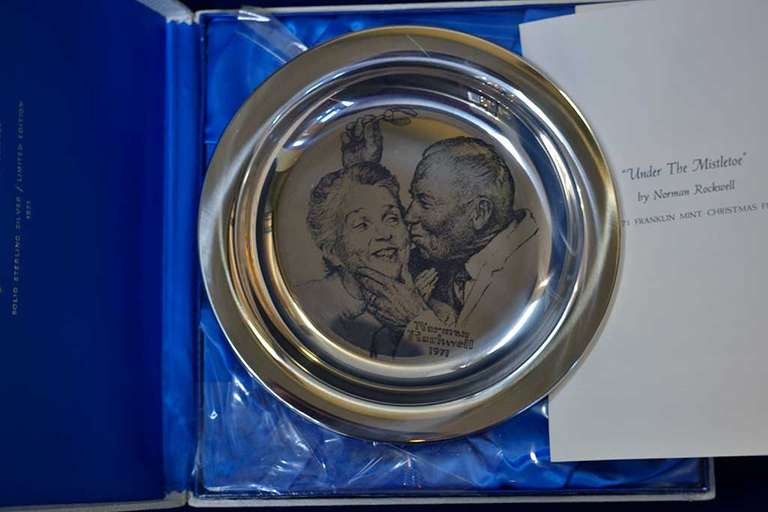 1971 Norman Rockwell Sterling Silver Christmas Plate