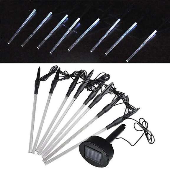 8 PCS Solar Power Lights Bubble White LED