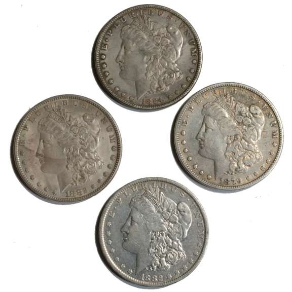 1879 1882 O 1882 &1884 Morgan Dollars