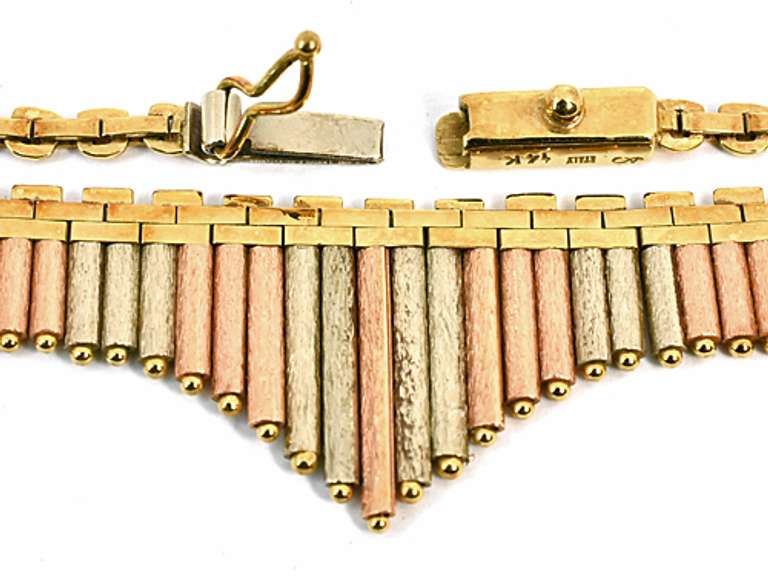 Estate Tri-Color Cleopatra Style Necklace