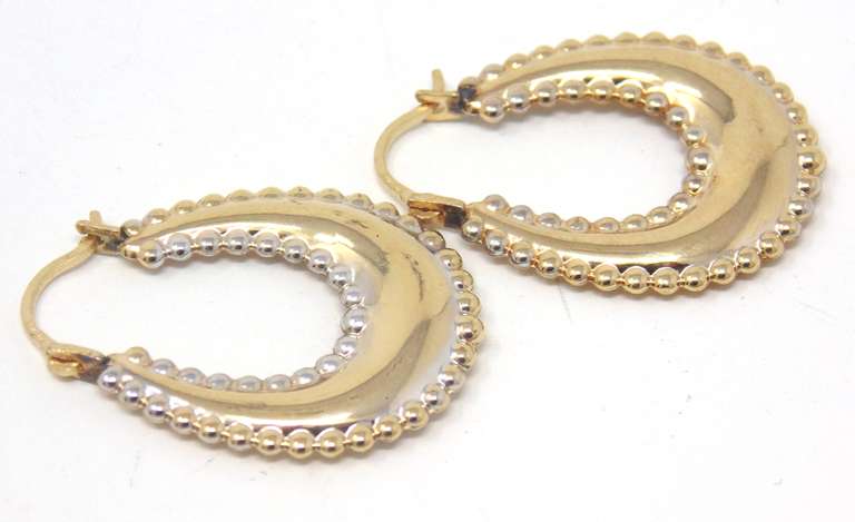 Simple Beaded Boarder Hoop Earrings