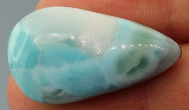 Rare 38.72ct patchwork blue Larimar cabochon