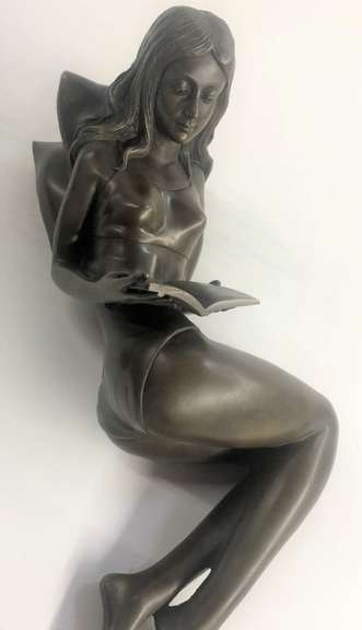 Reclining Girl Art Deco bronze Sculpture
