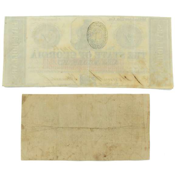 50 Cent Jan 1 1863 &$5 Jan 15 1862 Georgia Notes
