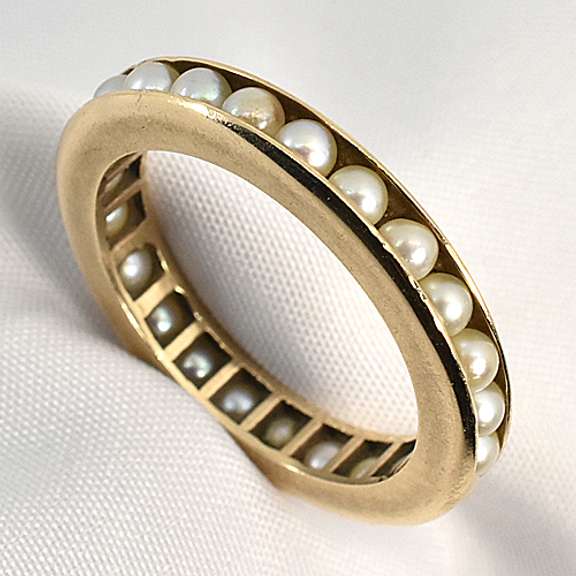 Unusual Pearl Eternity Band