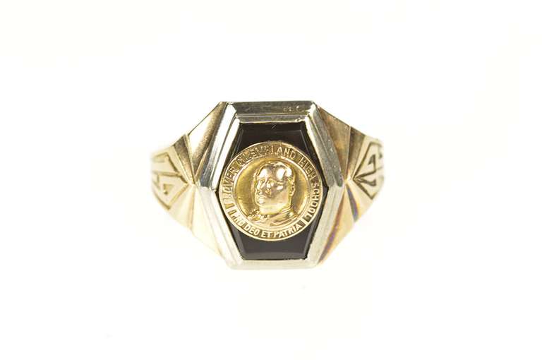 10K Yellow Gold 1942 Grover Cleveland High School Class Ring