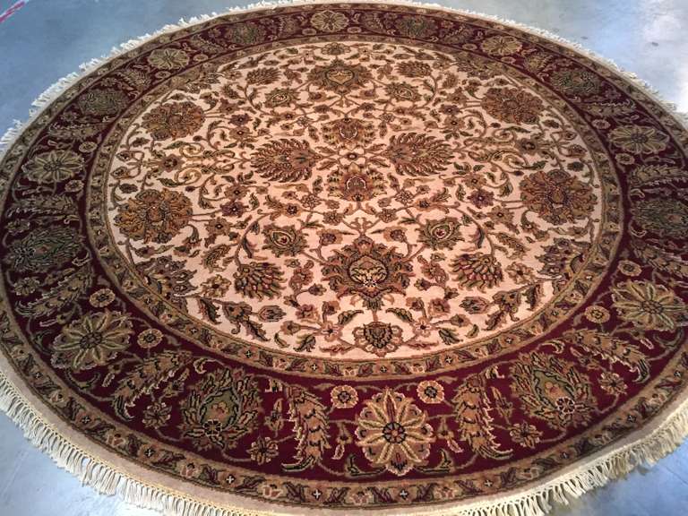 HAND KNOTTED JAIPUR RUG ROUND 8X8