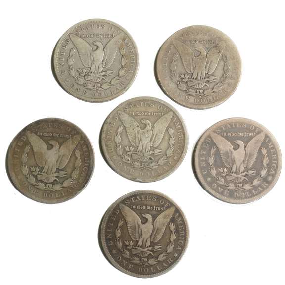 6 New Orleans Morgan Dollars