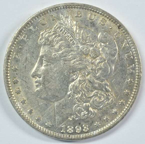 Well struck, brilliant key 1893-P Morgan Silver Dollar