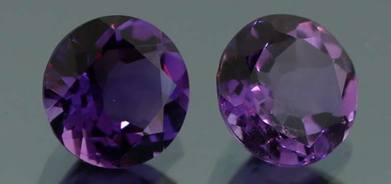 Glittering grape purple 2.31ct 7mm Amethyst pair