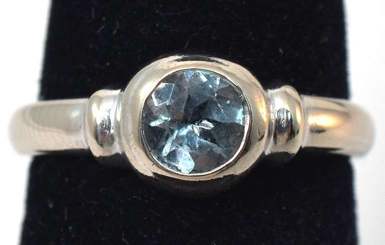 Cool Aquamarine Ring in 14KT White Gold