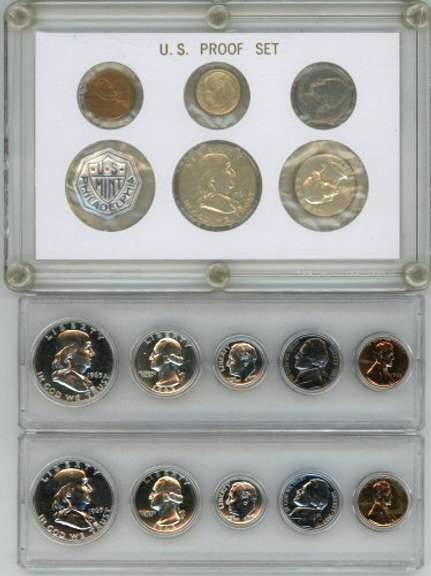 3 1963 Silver Proof Sets in custom holders