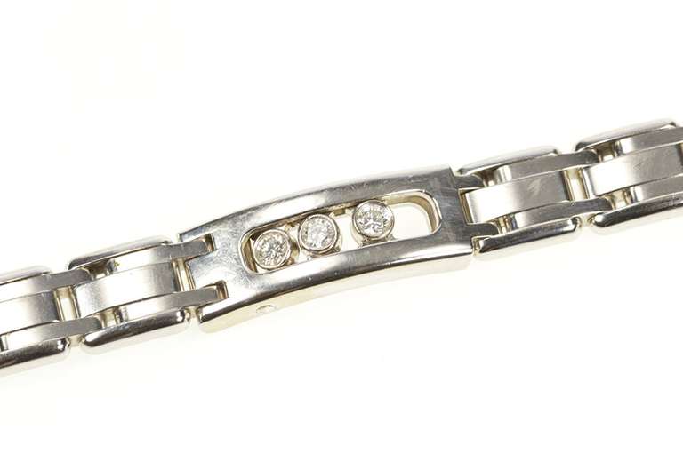 14K White Gold 1.26 Ctw Diamond Slide Men's Bar Link Bracelet