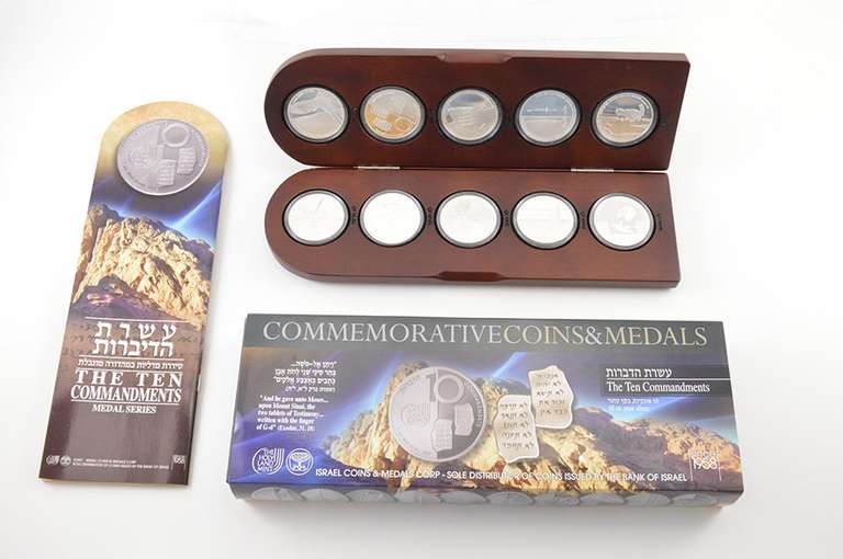 10 Commandments Medal Series 1 Oz .999 Fine Silver Round 10 Coin Set