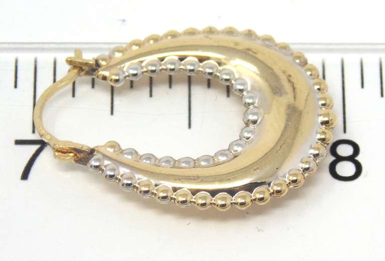 Simple Beaded Boarder Hoop Earrings